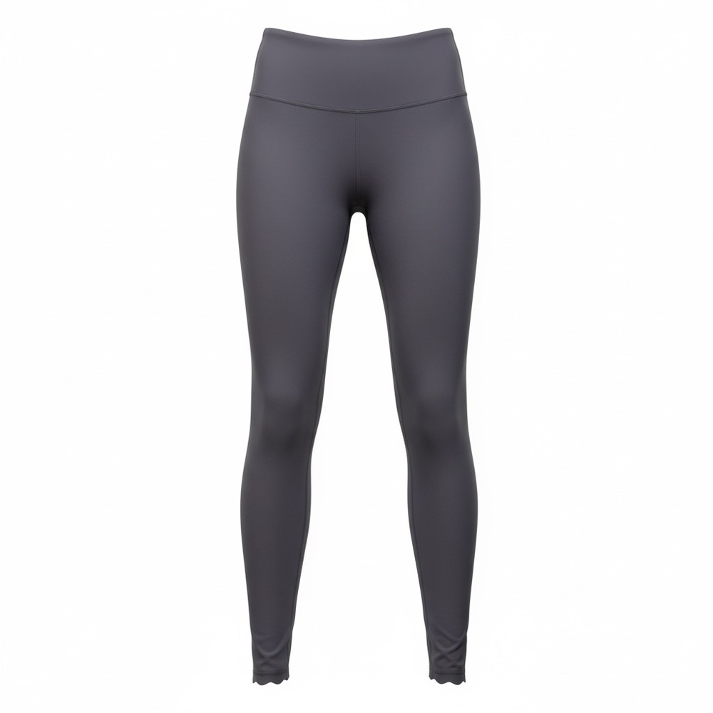 Zella Grey High-Rise Ankle-length Scalloped Leggings Size Large
